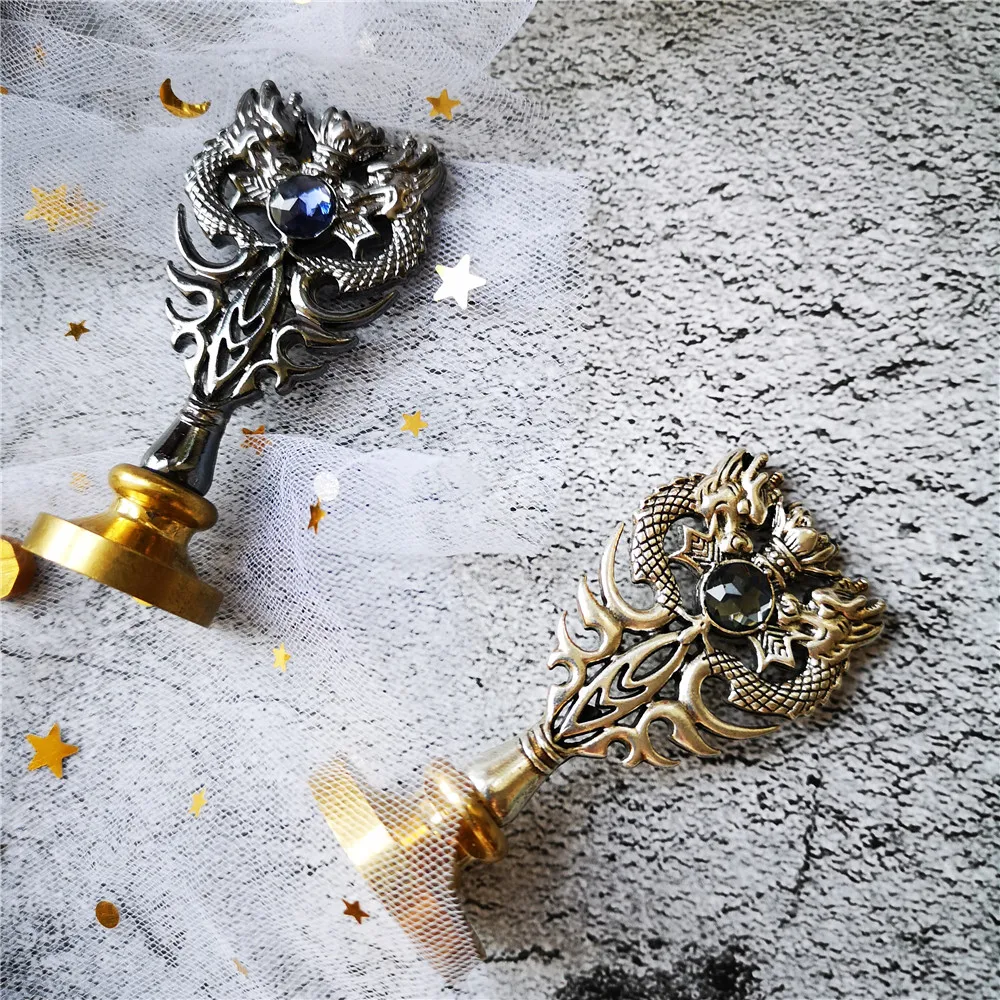 Retro broze metal color handle antique metal handle in diffrent color for wax seal stamp metal handle tool view 6