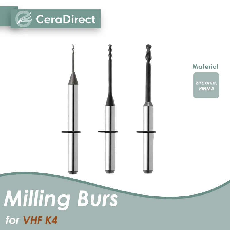 Milling Burs VHF K4 Milling Machine--CADCAM Cutters (2Pieces)