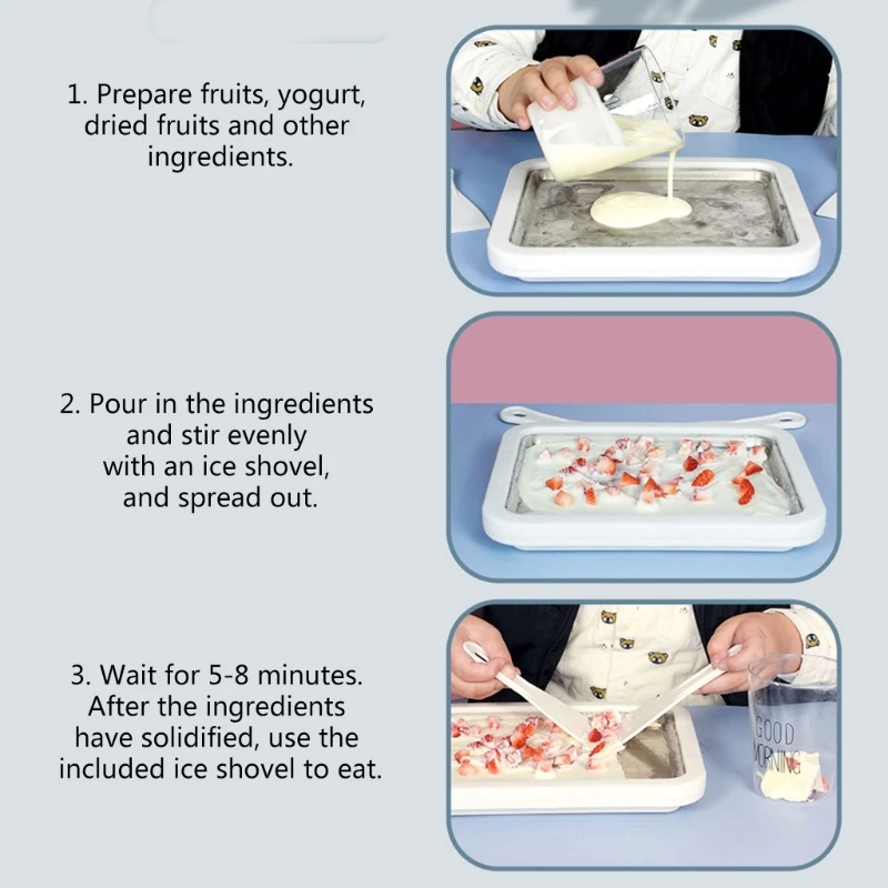 M2EE 인스턴트 아이스크림 메이커 W/ 2 아이스크림 스페이드 아이스크림 기계 가정용 수제 아이스크림 요구르트 셔벗