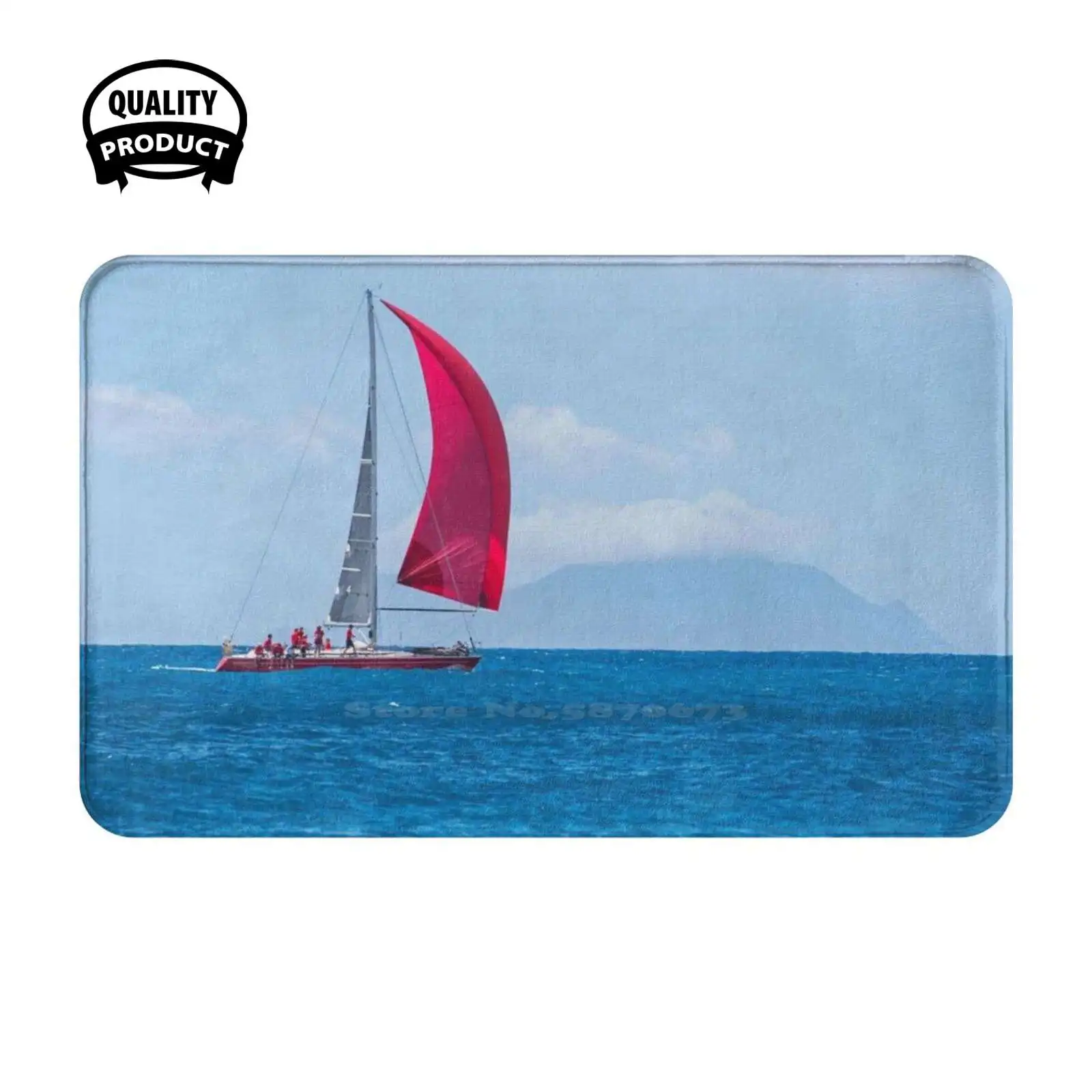 2017 Regatta Sailing Past Saba Saint Martin Sint Maarten Red Sail Soft Cushion Home Carpet Door Mat Car Rug 2017 Regatta Saint