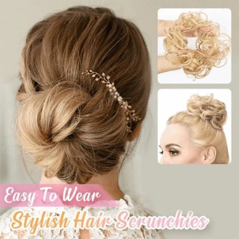 Easy To Wear Women New Hair Scrunchies Hair Bun Extensions Synthetic Chignon Hairpiece Ladies Fashion Hair Accessories 2019