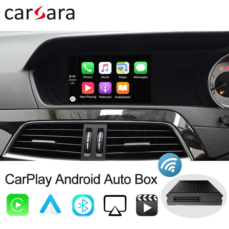 Wireless CarPlay Box for Mercedes Benz Class A B C E CLA GLA GLK ML SLK NTG4.5 Android Auto Module W166 W176 W204 W212 W246 C117