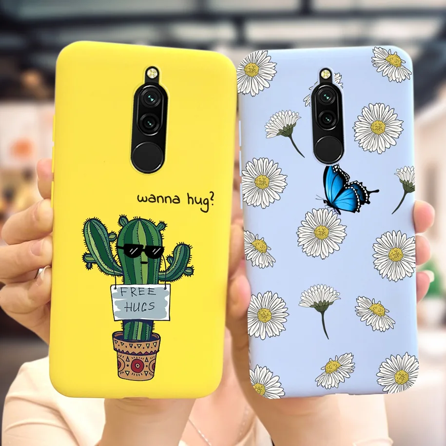 Popularny lawendowy pokrowiec na Xiaomi Redmi 8 okładka 2021 miękki Slim silikonowy TPU etui na telefon Funda na Xiaomi Redmi 8 Coque Redmi8 okładka