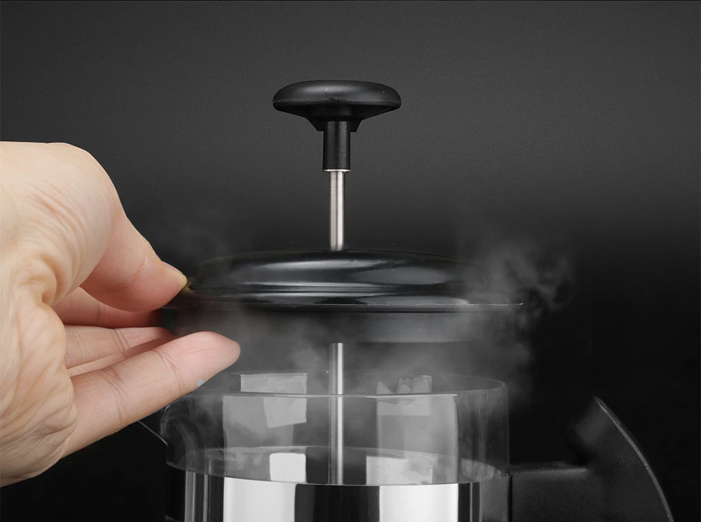 1000ML/600ML Französisch Presse Kaffeemaschine Hohe Borosilikatglas Haus Kaffee Brewer Milch Schaum Aufschäumer Barista tee Maker – Detail 5