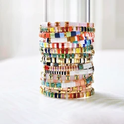 Go2boho Rainbow Bracelet Miyuki Tila Bracelets Women New Glass Beads Jewelry Boho Summer Beach Pulseras Ladies Armband Gift