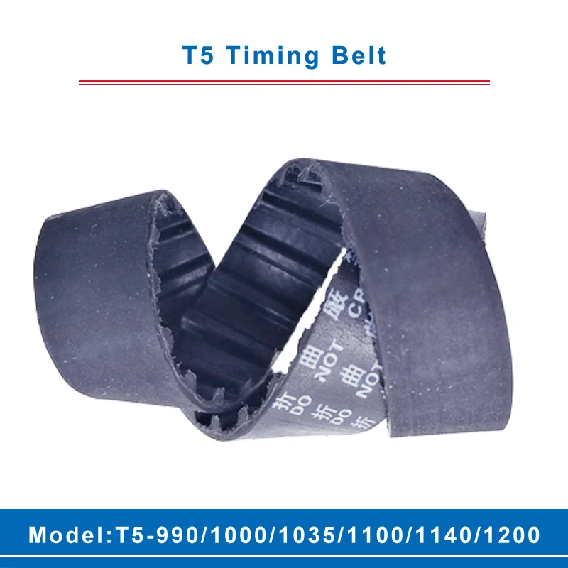 T5 Timing Belt Model T5-990/1000/1035/1100/1140/1200 Belt Teeth Pitch 5mm Transmission Belt Width 10/15/20/25/30/35/40/45/50mm