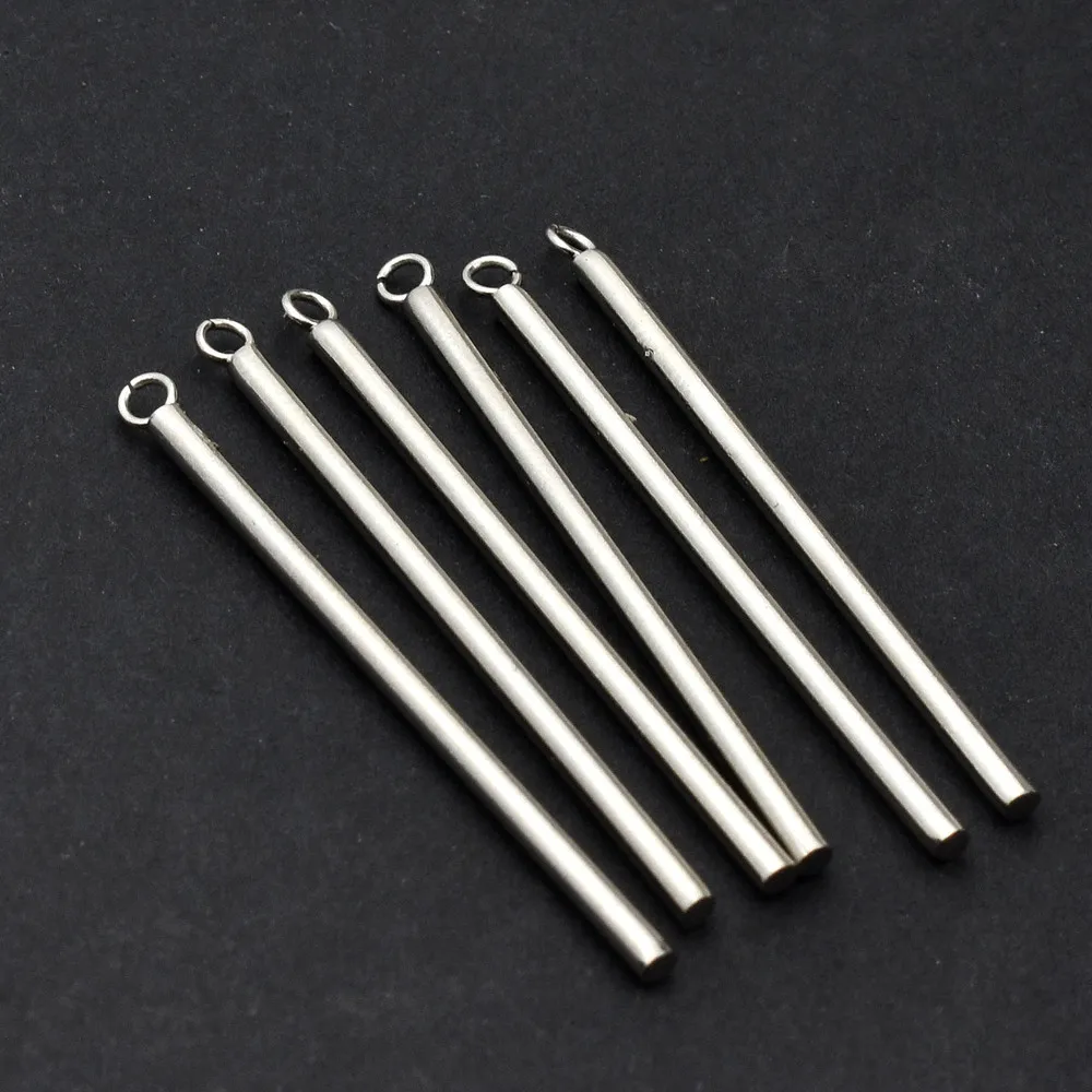 20pcs/lot Stainless Steel Cylindrical Single Pendant Earrings for DIY Handmade Beaded Material Parts Jewelry Making Supplies image 6