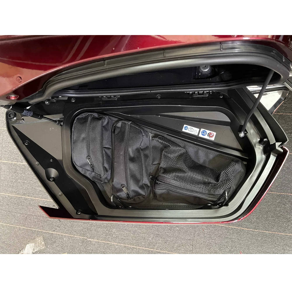 A pair black FOR HONDA GOLD WING GL 1800 GL1800 F6B 2018 2019 2020 2021 NEWER SADDLE BAG LID ORGANIZERS Goldwing F 6 B