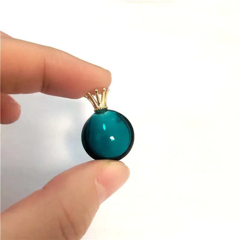 1X Flat Ball Diffuser Perfume Refillable Handmade Essential Oil Aromatherapy Bottle Pendant Jewelry Round Glass Pendant DIY