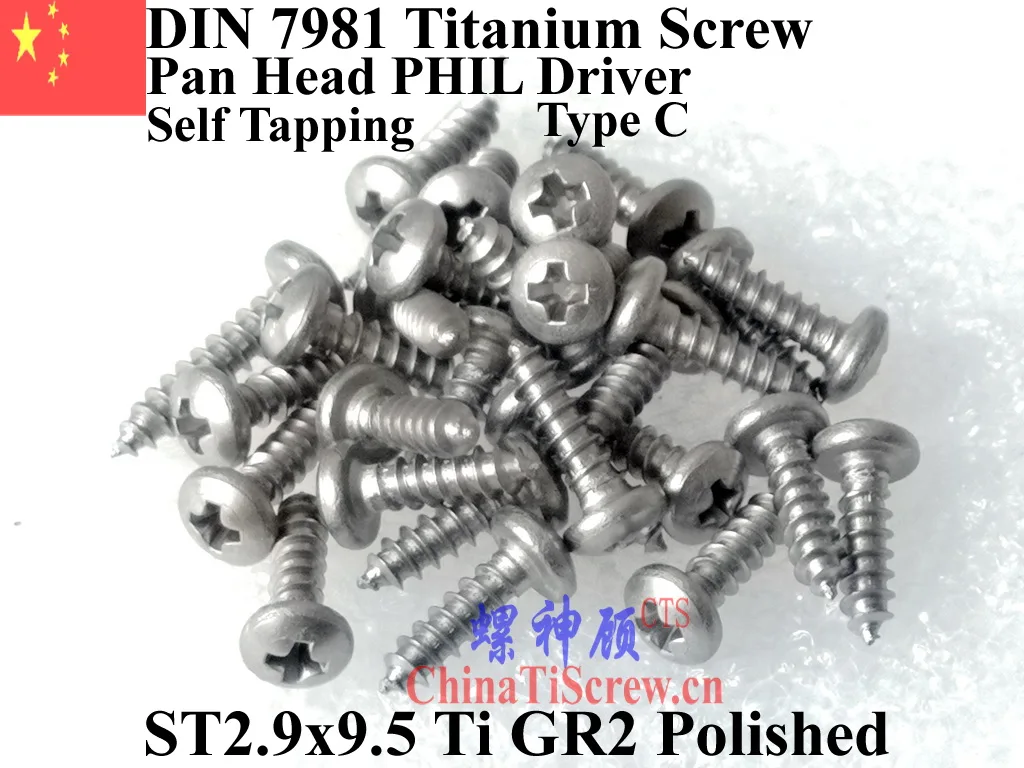 taa DIN 7981 ST2.9 Self Tapping Titanium screw 2.9x6.5 2.9x9.5 2.9x13
