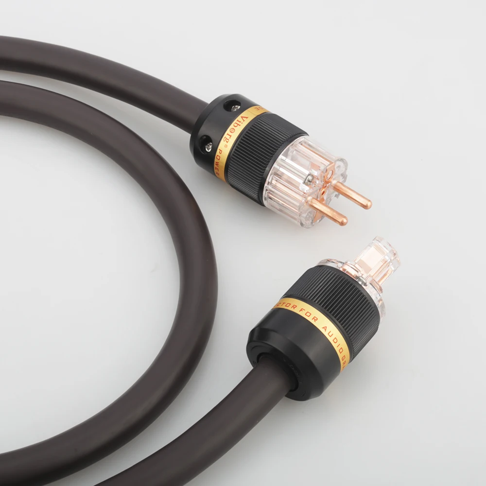 Viborg-cable de alimentación HiFi EU Schuko, alta gama, VP1606, OFC RISR, 6MM, cuadrado, con enchufe europeo