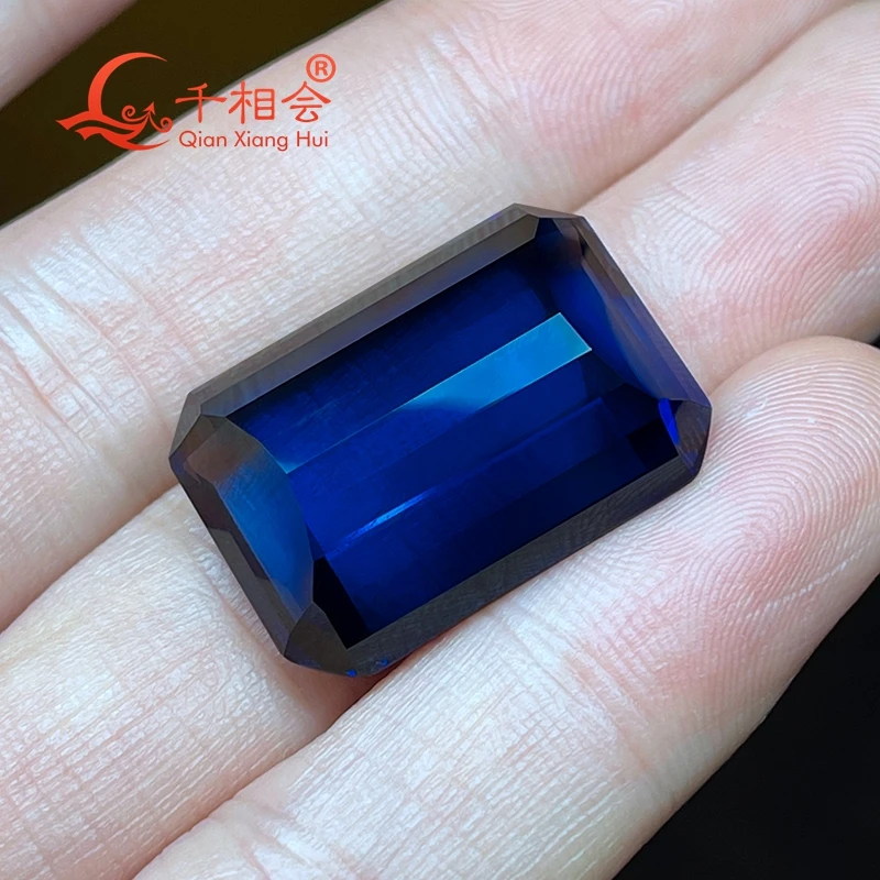 53.7g  18x25mm rectangle  shape  oct Bridge  artificial sapphire   color loose gem stone