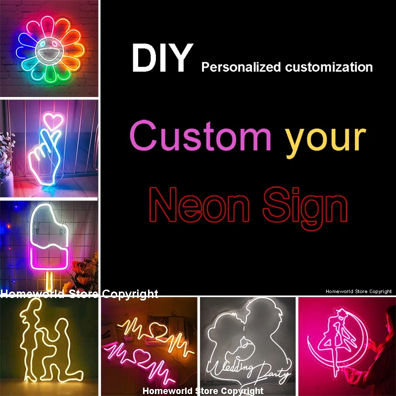 Custom Neon Sign Light DIY Private LED Night Lamp Bulbs Shop Logo Pub Store Club Game Room Wall Decor Billboard Advertisement