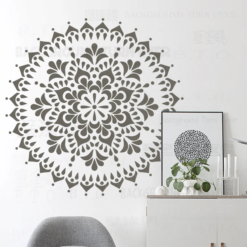 90cm - 130cm Schablone Mandala Extra Große Big Runde Für Malerei Wand Dekore Boden Vorlage Wände Vintage S231