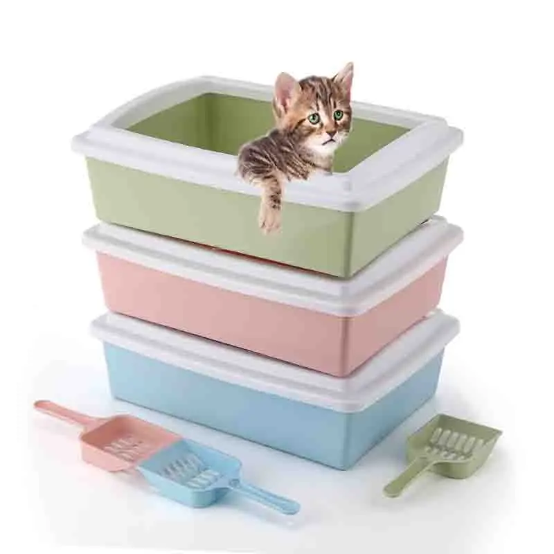 Cat Semi Closed Splash Proof Rectangle Litter Box Toilet Can easy Storage And Removable Self Cleaning Drop Resistance Toilet