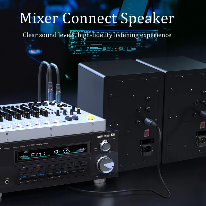 CHOSEAL-Cable Dual RCA a XLR 2 RCA macho a 2 XLR macho, Cable de Audio HiFi para amplificador, mezclador y micrófono