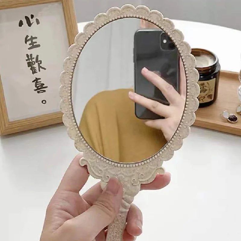 

Mirrors Restoring Ancient Ways Court Style Make Up Lens Handle Mirror Plastic Glass Convenient Small декор для дома зеркало