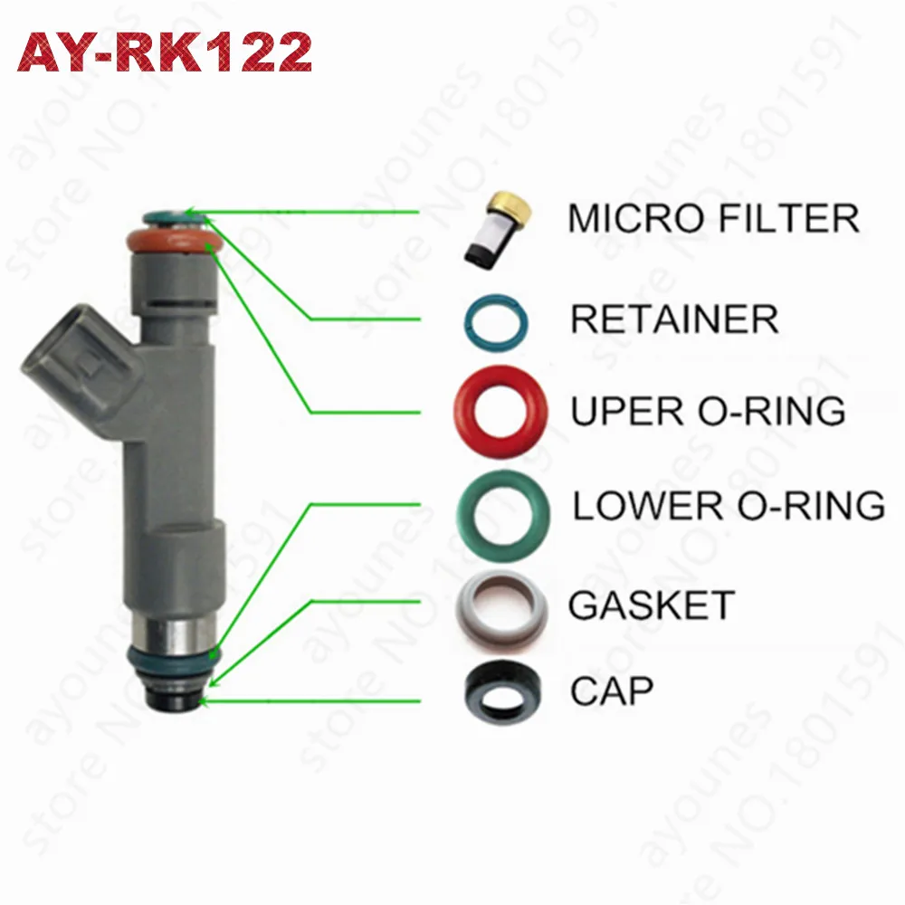 

40sets Fuel injector repair kits micro filters orings caps for Ford Car Replacement servince kits (AY-RK122)