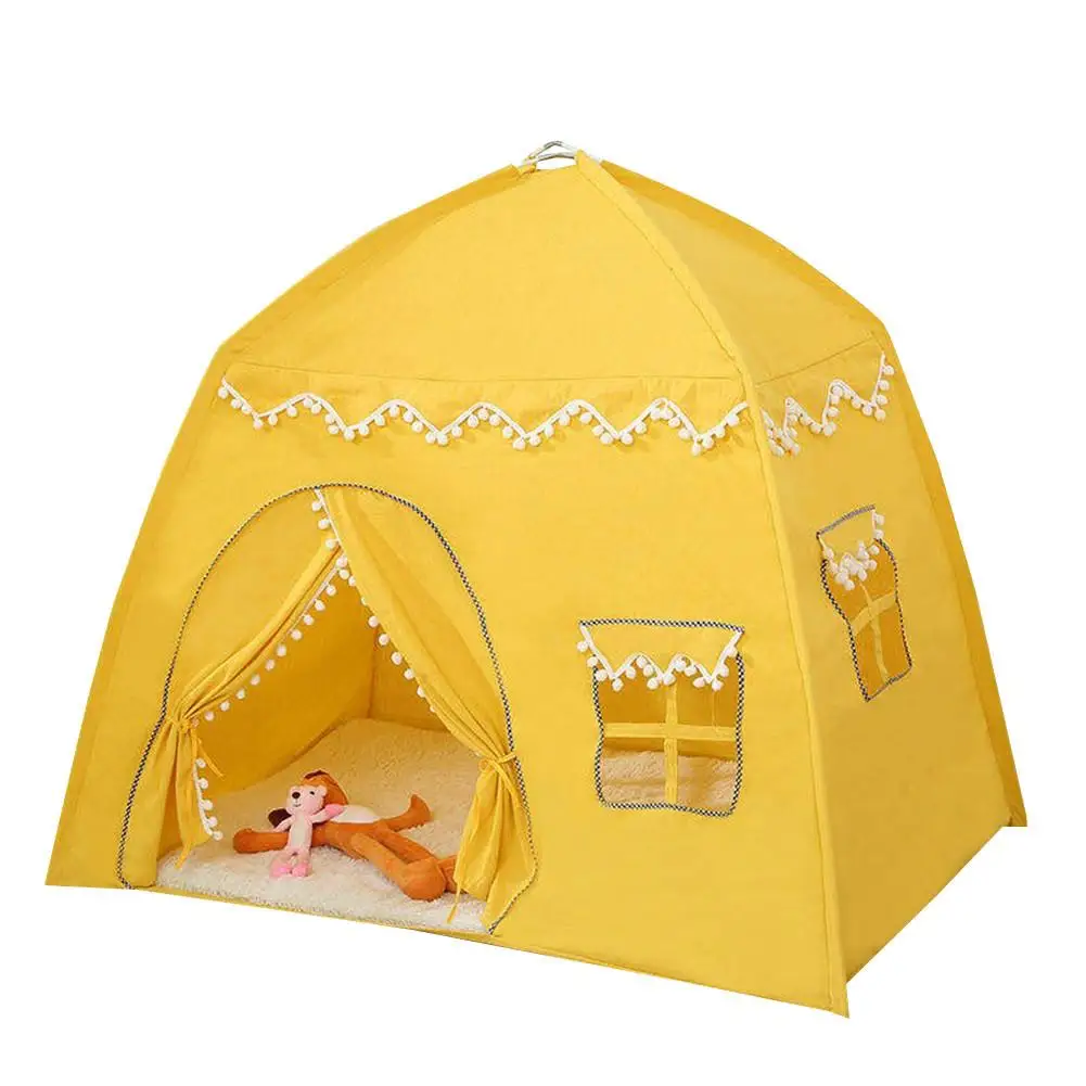 Tente de jeu pliable pour enfants, maison de grand espace, château de princesse rose, cabine, tente tipi pour enfants, cadeau d'anniversaire et de Noël