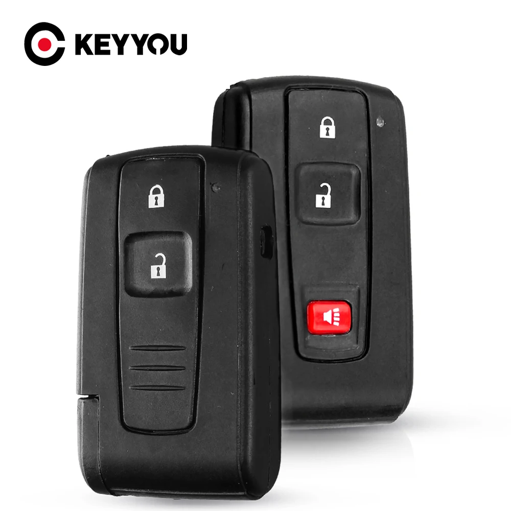 KEYYOU 2/3 Button Remote Smart Car Key Shell Case Cover For Toyota Prius 2004 - 2009 Corolla Verso Camry With / No Uncut Blade