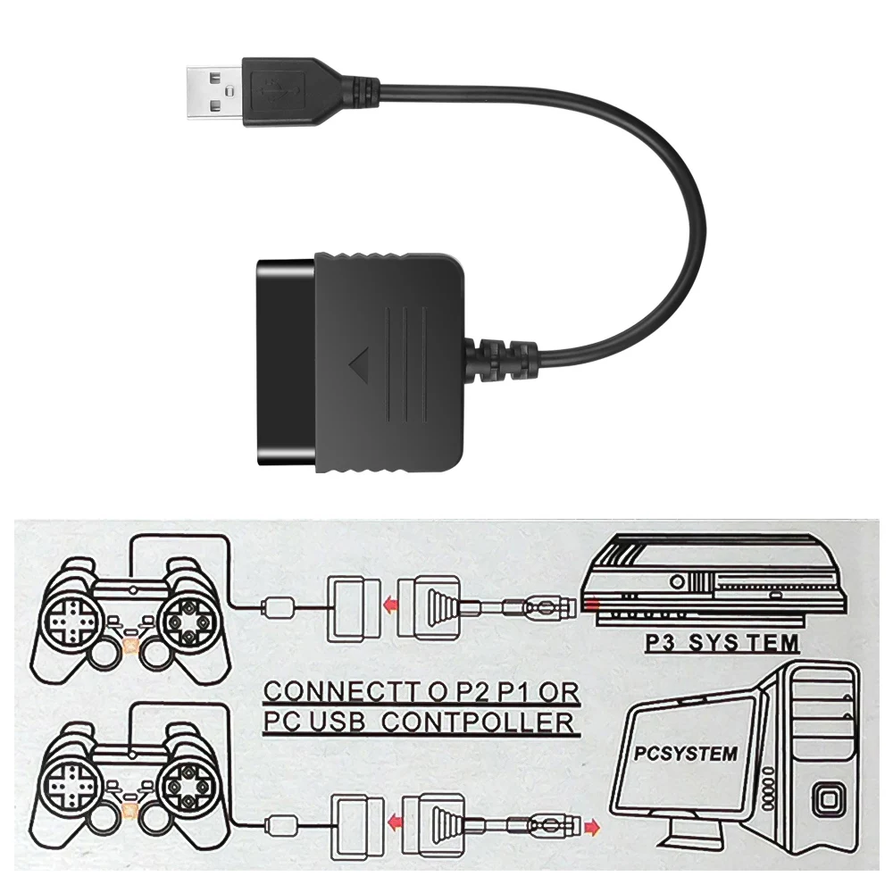 Newly Kebidu Without Driver USB adapter GamePad Games Controller Converter for Sony PS1 PS2 Adapter Cable for PS3 PS2 Newest