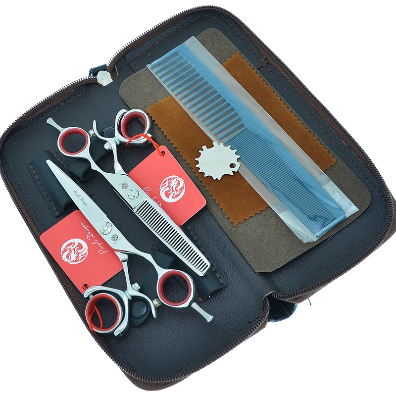 

Purple Dragon 5.5" 6.0" Professional Swivel Thumb Hair Scissors 9CR Barber Cutting Shears Hairdressing Thinning Scissors A0118B
