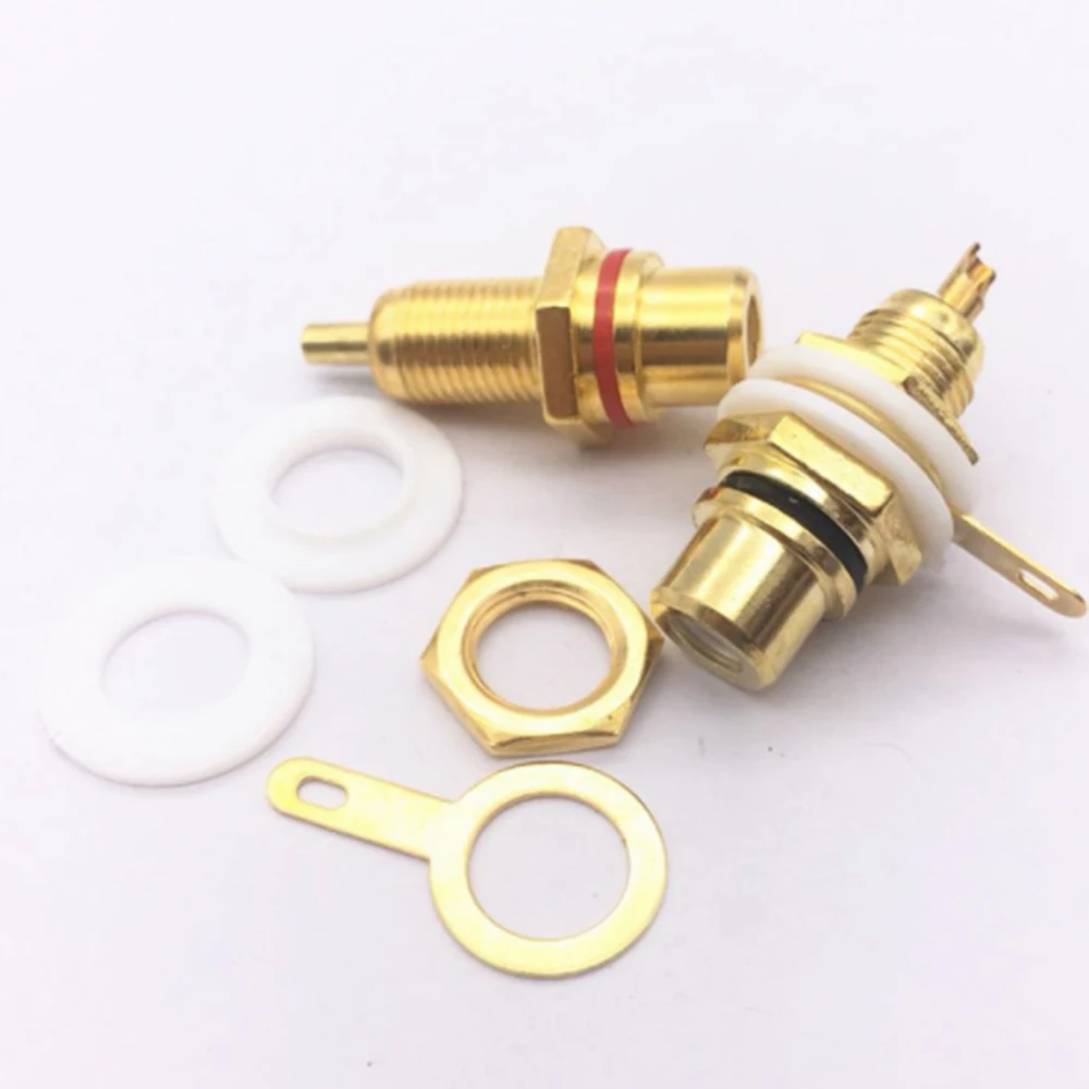 

2 Pair RCA Socket Connector Chassis Panel Mount Adapter Audio Terminal Plug 3.5mm Plug AV Plug