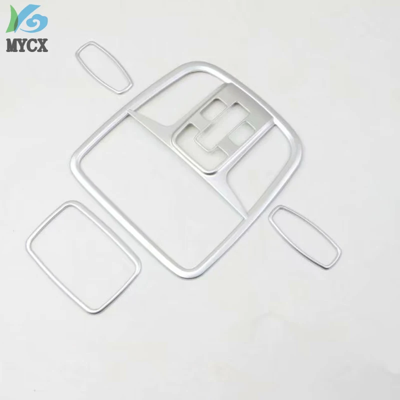 4pcs ABS Chrome Car Interior Reading Map Light Lamp Cover Trims For KIA KX7 2017 Car Styling Auto Accessories..
