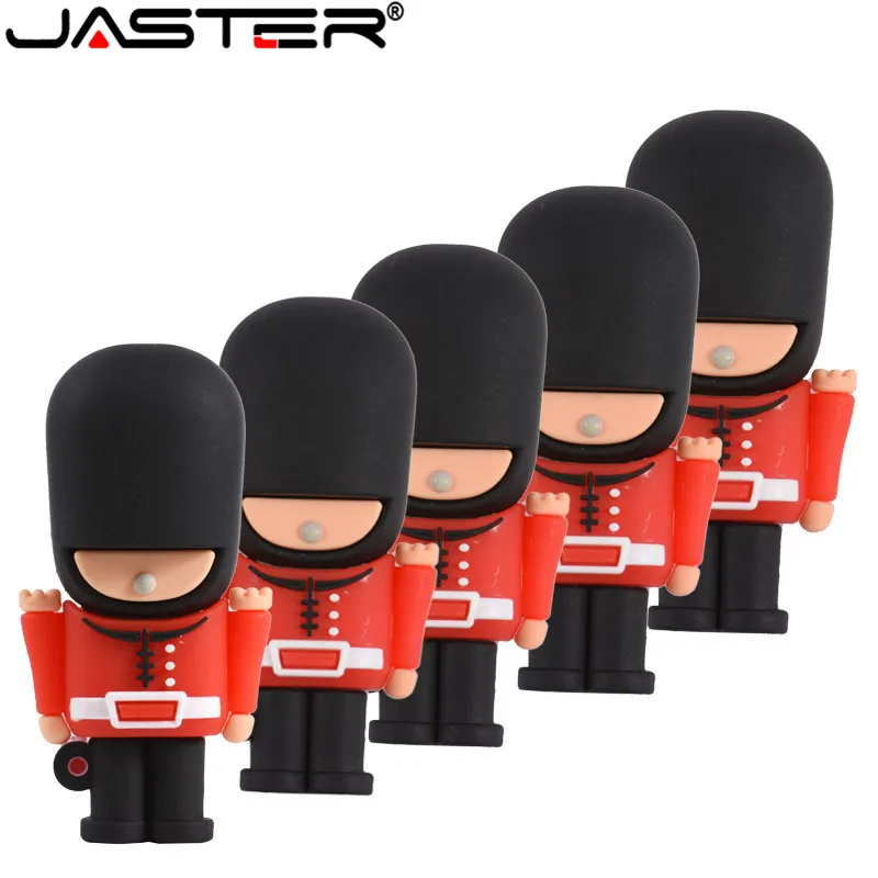 JASTER Nowy gorący pendrive USB Pendrive Handsome British Guard Cartoon Pen Drive 16G 32G 64GB Usb 2.0 Memory Stick USB stick
