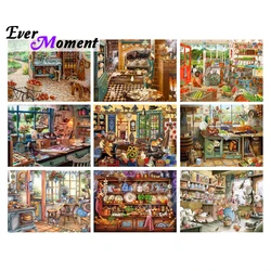 Ever Moment Diamond Art Painting Beads Work Farm Anime Kitchen Flower Cat 5D DIY Full Square Resin Drills Home Gift ASF2290