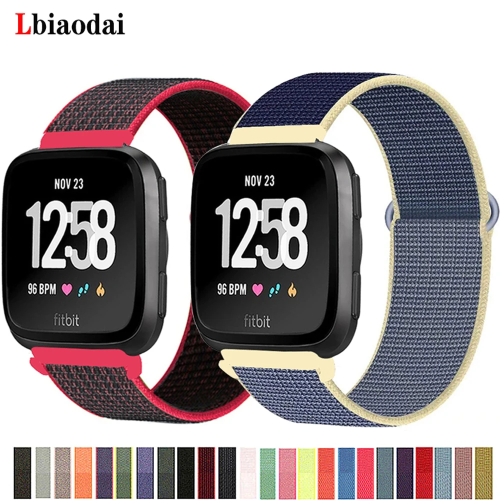 Nylon Strap for Fitbit Versa/Lite/Versa2 band Smart watch replacment Watchband Sport Loop Bracelet Fitbit Versa 2 band