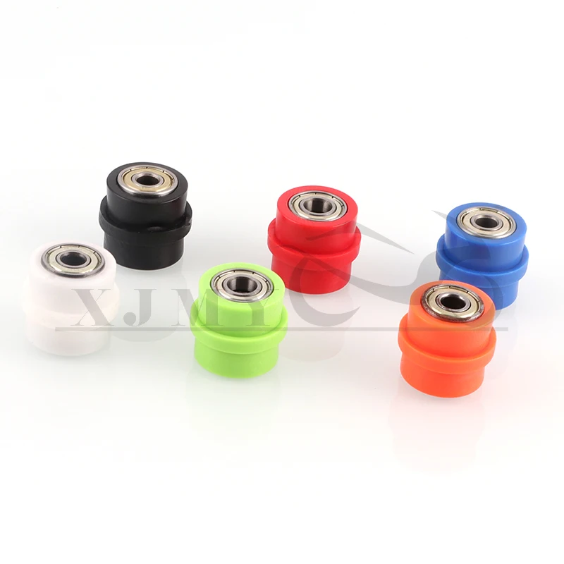 

6 Colors 8/10mm Concave Drive Chain Tensioner Pulley Roller Slider Wheel Guide For Dirt Street Bike Motorcycle Motocross