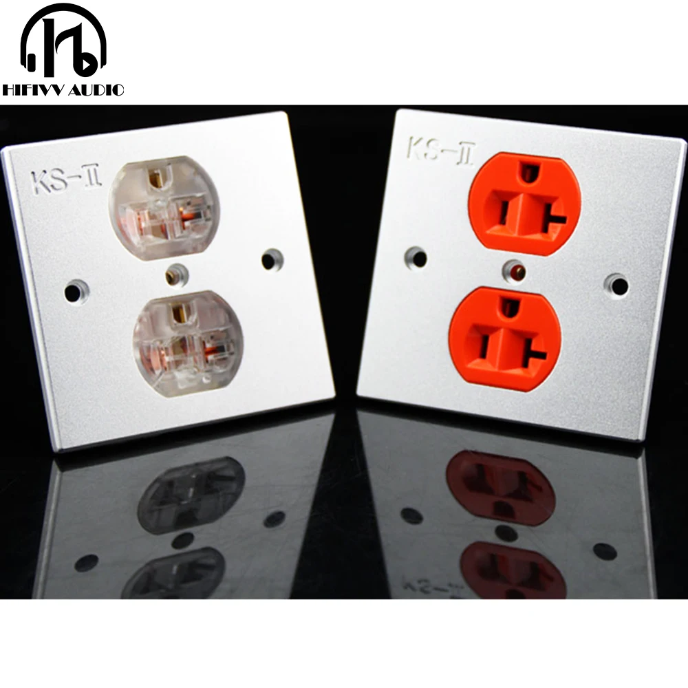 20A KS-II Type 86 AC US Switch Socket Plug Connector Copper Gold Plated for HIFI Home Audio Video Amplifier System