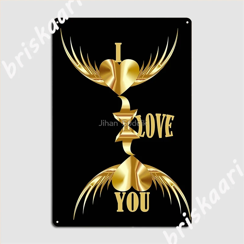 

I Love You Metal Sign Plates Party Funny Wall Cave Tin Sign Poster