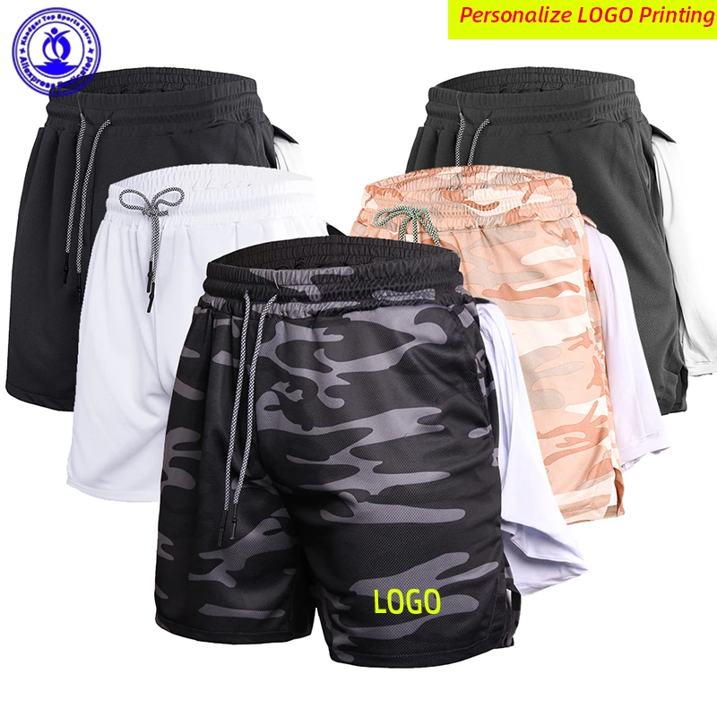 

Personalize LOGO Quick Dry Running Shorts Men Gym Fitness Sport Bermuda Jogging Short Pants Summer Beach Boardshorts with Pocket