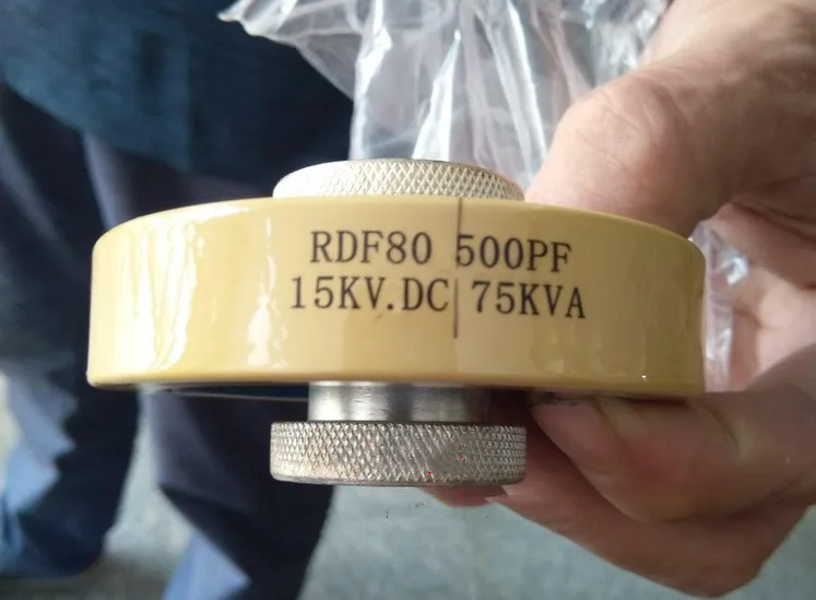 

RDF80 500PF 15KV 75KVA high frequency machine M10 nut high voltage ceramic dielectric capacitor