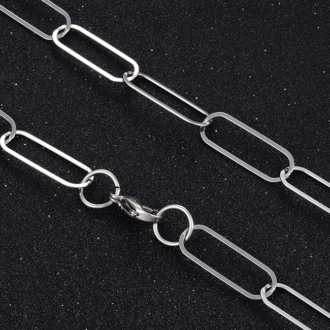 Schlichte, neue Hip-Hop-Halskette aus Edelstahl, Persönlichkeitskette, Jugendtrend-Schmuck – Detail 3