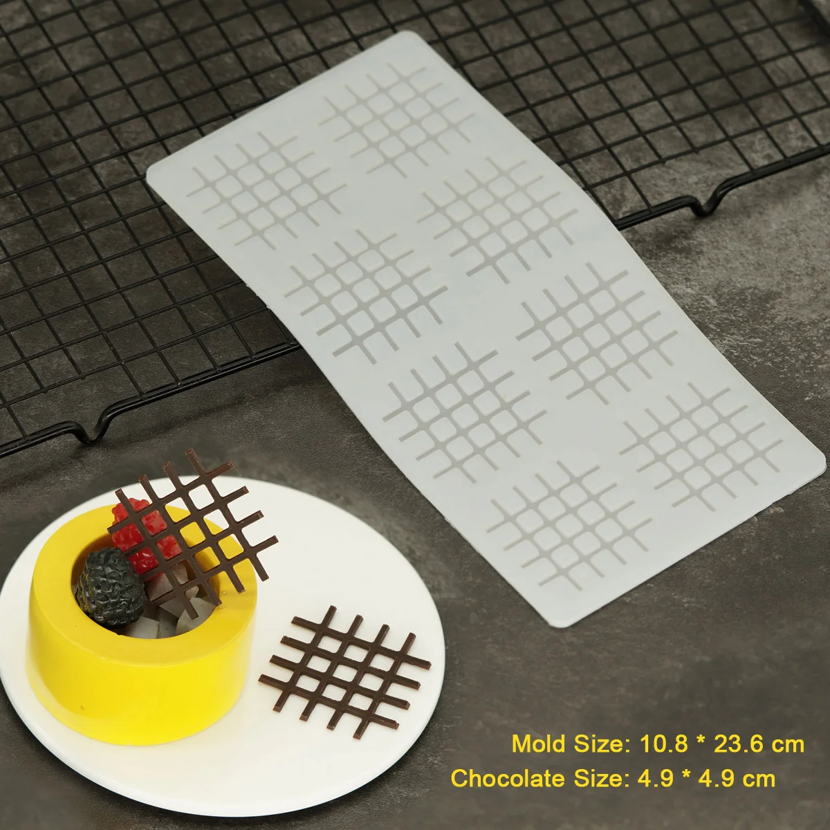 Square Shape Chocolate Mold Stencil DIY Nut Bark Cake Decorating Topper Hollow Out Frame Shaped For Sundae Parfait Ice Cream