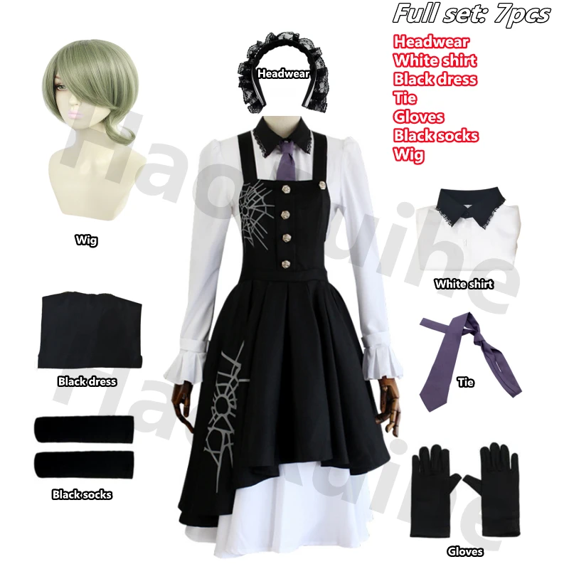 Cosplay Danganronpa V3 Tojo Kirumi Cosplay japońska gra Anime jednolita odzież garnitur i peruki Halloween