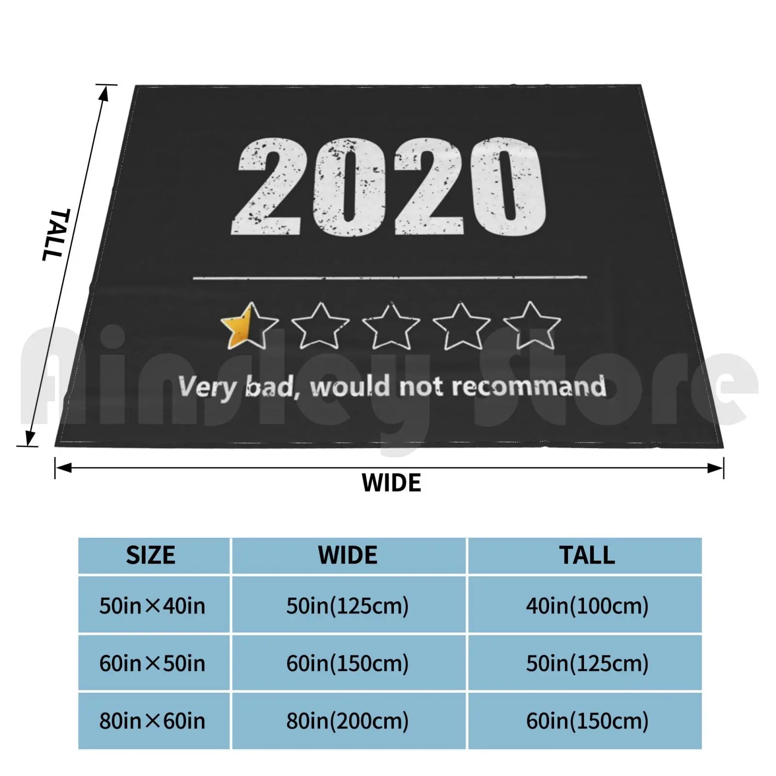 2020 Very Bad , Would Not Recommend Blanket Fashion Custom Bad Recommend Funny Celebrating