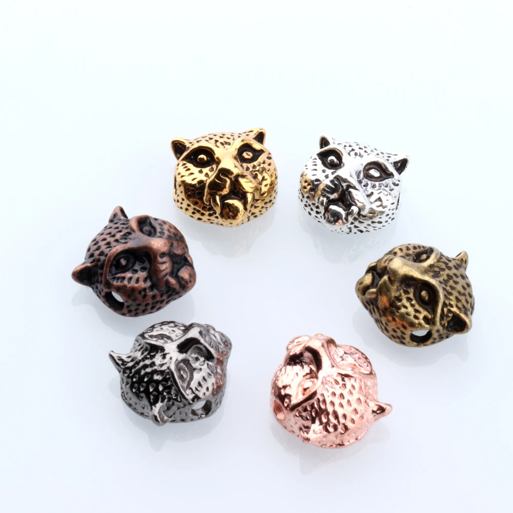 10pcs Six  Color Flower leopard Bead Spacer Bead Charms For Diy Beaded Bracelets Jewelry Handmade Making 12*10*2mm