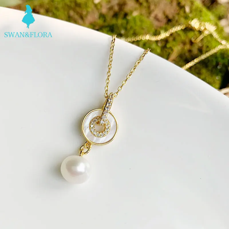 Natural Freshwater Pearl Pendant Necklace Jewelry for Women New Gift 14K Gold high-quality best gifts aaaaa New 2021