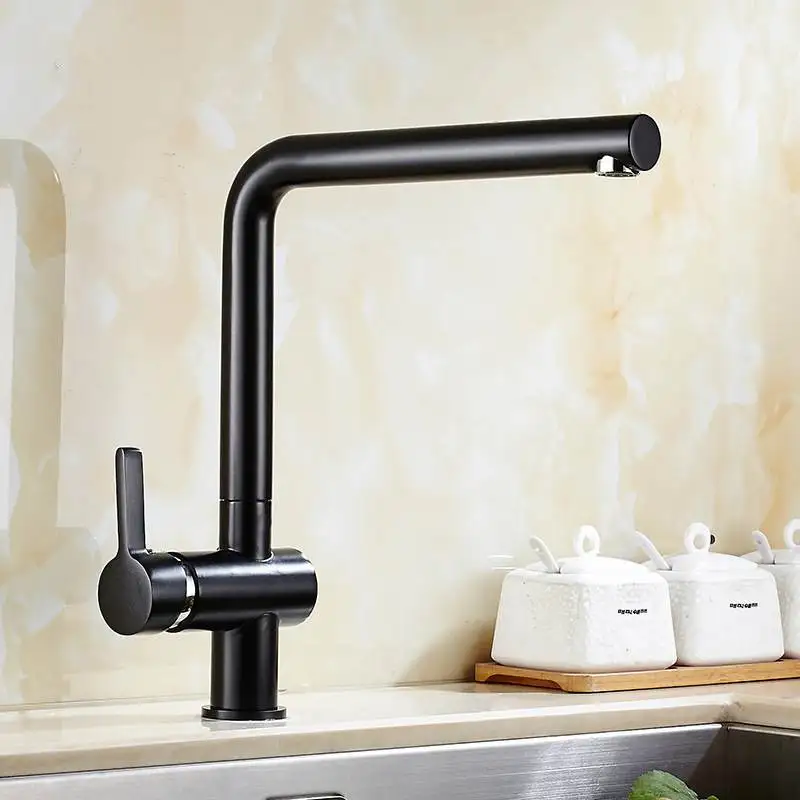 

Kitchen Faucet 4 Color Curved Pipe Tap Single Lever Swivel Spout Sink Basin Tap New and Cold Water Mixer Tap Deck Mounted Crane