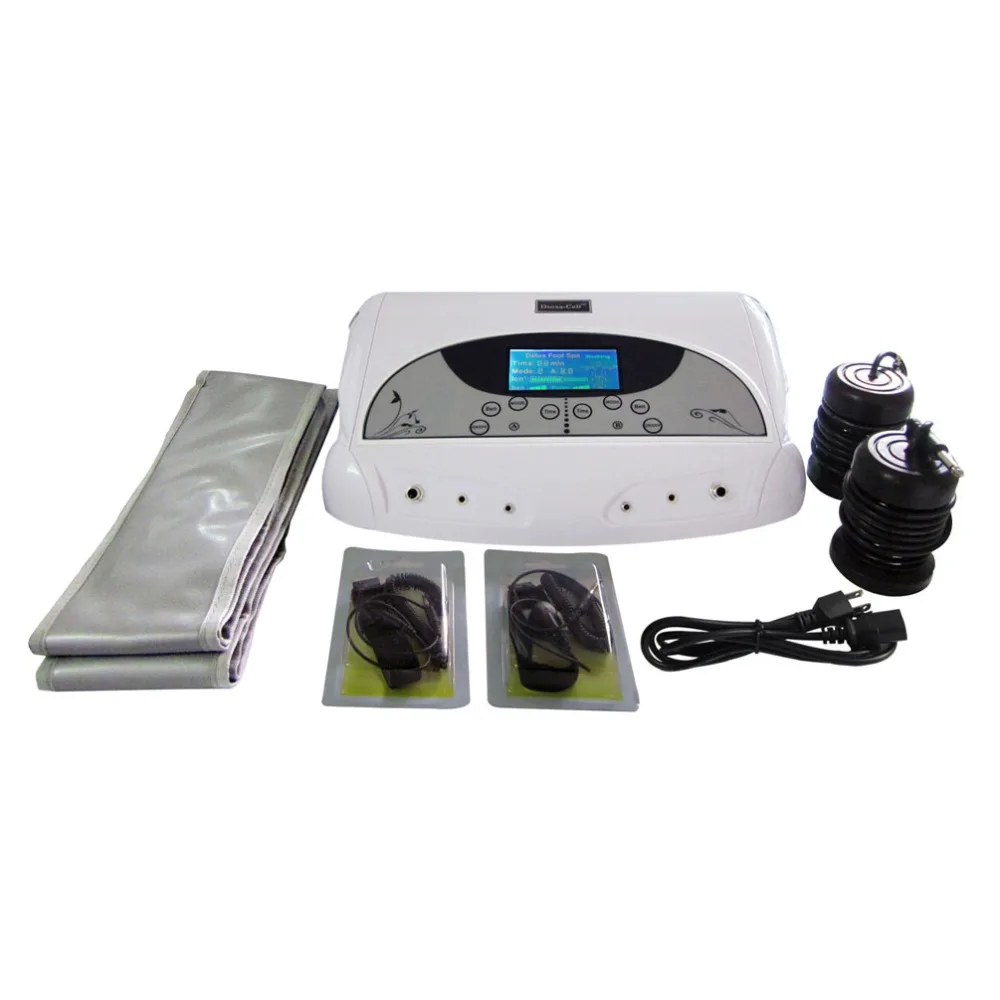 Dual Ion Detox Foot Spa Machine Aqua Cell Cleanse Salon Spa with Bamboo Charcoal Warm Belt Wrist Band and Ion Arrays