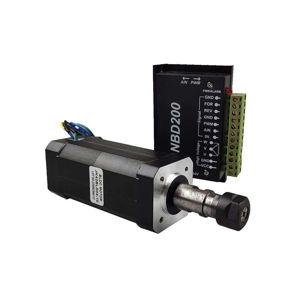 

400W high-speed brushless spindle 10800 rpm DC spindle of engraving machine supports PWM and analog AIN speed regulation