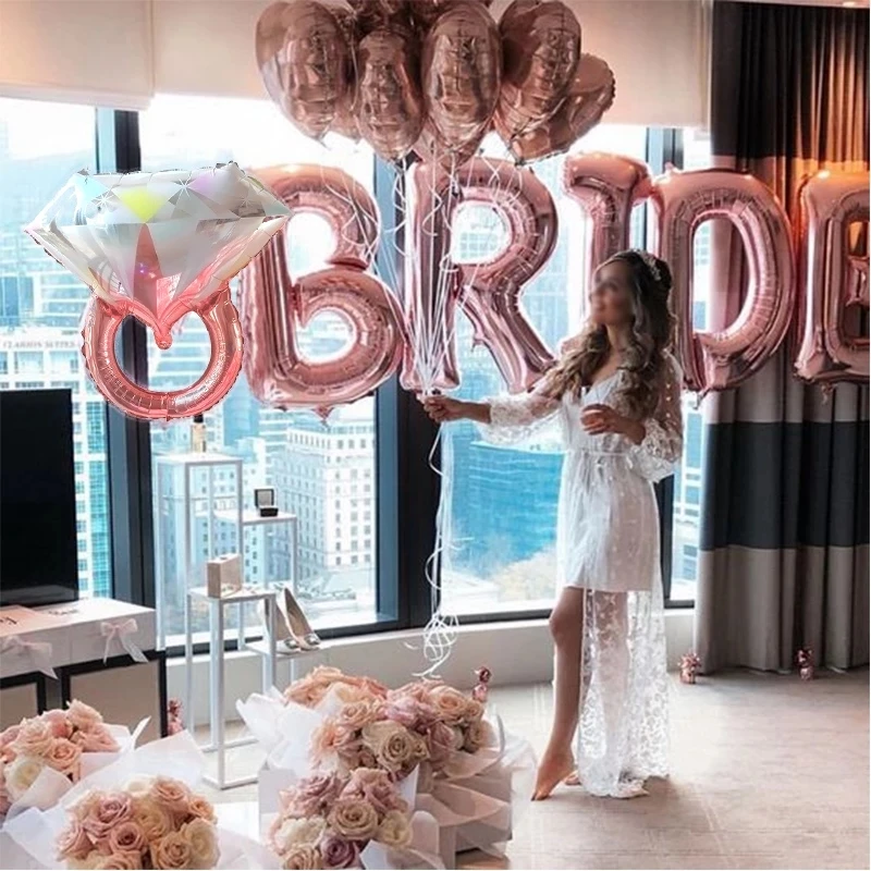 Bride To Be Rose Gold  Letter Foil Balloons Banner Wedding Decoration Bride Sash Headband Bridal Shower Bachelorette Party decor