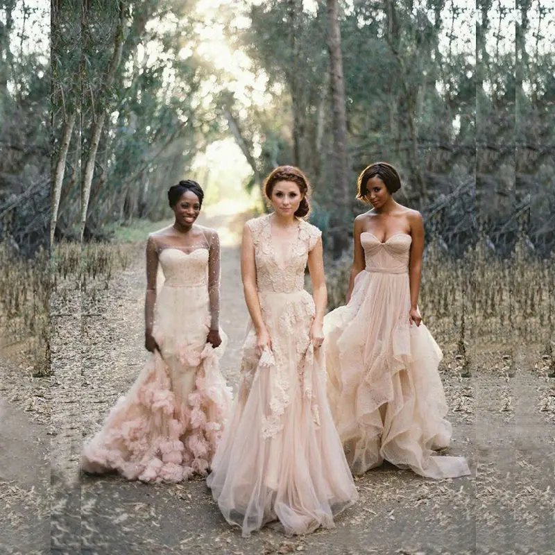 Robe de mariée Vintage coupe A-line Champagne, col en V, avec appliques en dentelle, épaules dénudées, robes de mère de la mariée, 2018