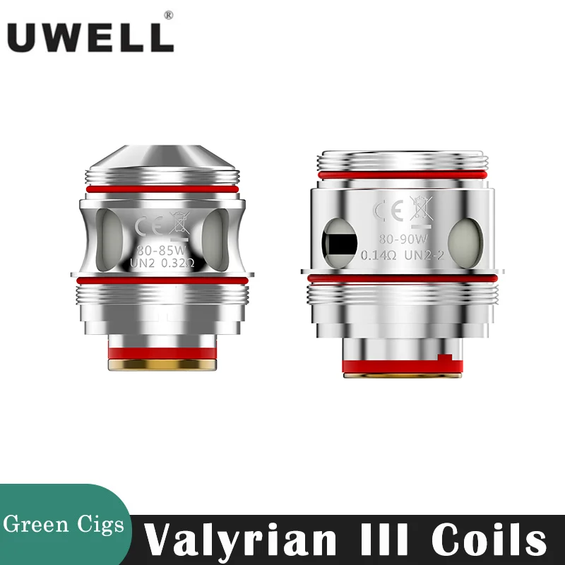 2pcs/Pack Uwell Valyrian III Coil 0.32ohm UN2 Coil 0.14ohm UN2-2 Coil for E Cigarette Valyrian 3 Atomizer/Kit