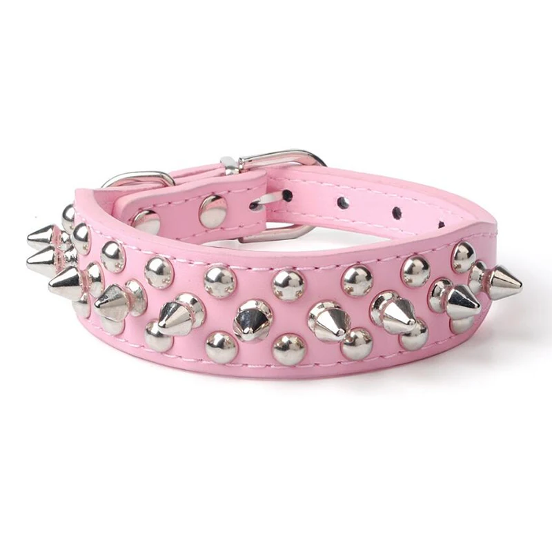 Hot Selling Large Dog Spiked Studded Leather Dog Collar Puppy Medium Large Breeds Pitbull Mastiff Boxer Bully 9 Colors XXS-XXL