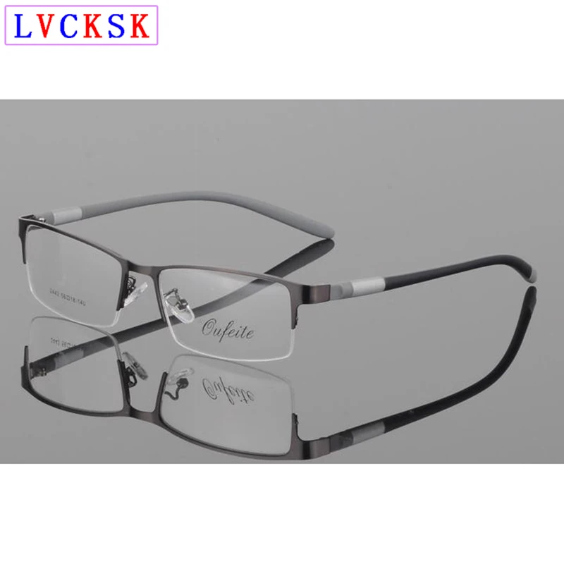 

Men Business Glasses Frame Male Fashion Semi Rimless Transparent Eyeglasses Myopia Presbyopia Optical Prescription Spectacles N5